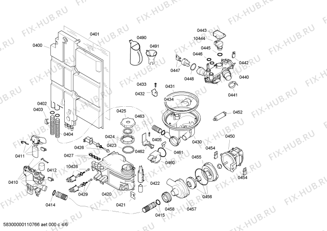 Схема №1 S44M57B1EU с изображением Передняя панель для посудомойки Bosch 00445687
