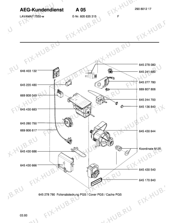 Взрыв-схема стиральной машины Aeg LAV7550 SENS. - Схема узла Electrical equipment