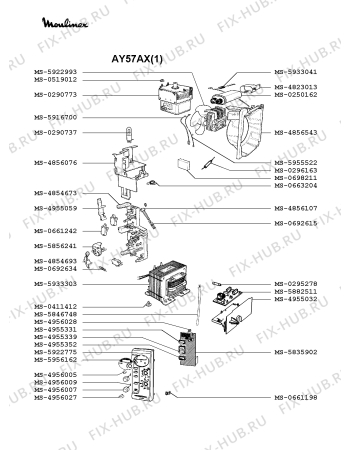 Взрыв-схема микроволновой печи Moulinex AY57AX(1) - Схема узла TP002058.5P2