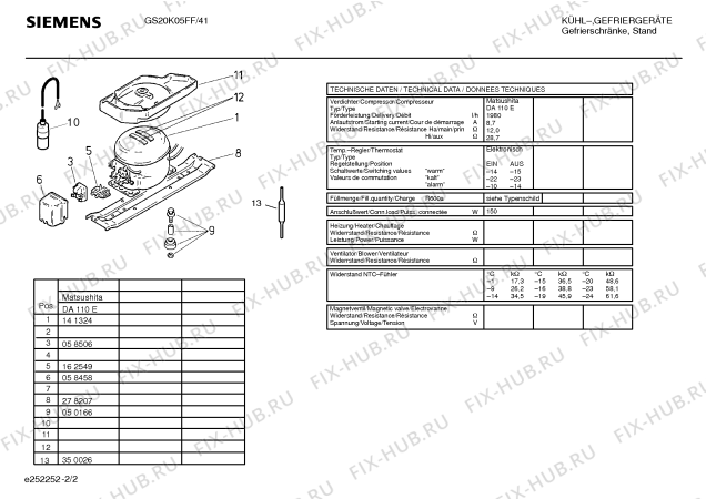 Взрыв-схема холодильника Siemens GS20K05FF - Схема узла 02