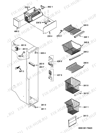 Взрыв-схема холодильника Whirlpool FRSB36AF202 (F090523) - Схема узла