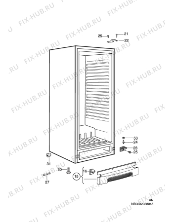 Взрыв-схема холодильника Electrolux ERC37200W - Схема узла C10 Cabinet