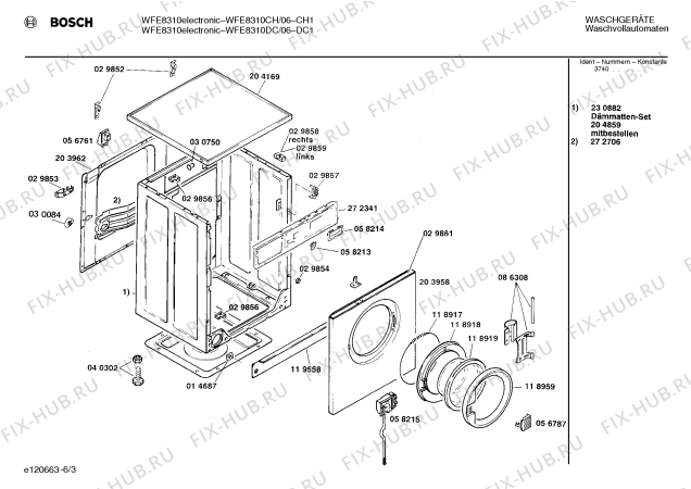 Схема №1 WFE7300 WFE7300 ELECTRONIC с изображением Вкладыш в панель для стиралки Bosch 00088171