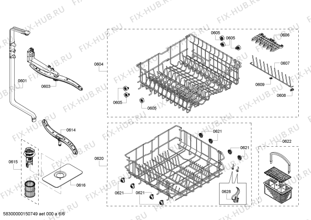Схема №1 SHX4AP02UC с изображением Панель управления для посудомойки Bosch 00685158