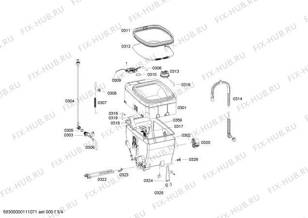 Взрыв-схема стиральной машины Bosch WOR20150PL electronic - Схема узла 03