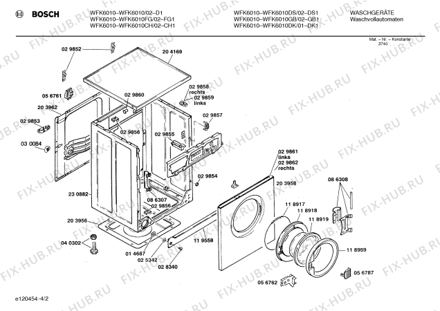 Схема №1 WFK6010DS WFK6010 с изображением Панель для стиральной машины Bosch 00270008