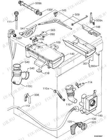 Взрыв-схема стиральной машины Zanussi ZKF100 - Схема узла Hydraulic System 272