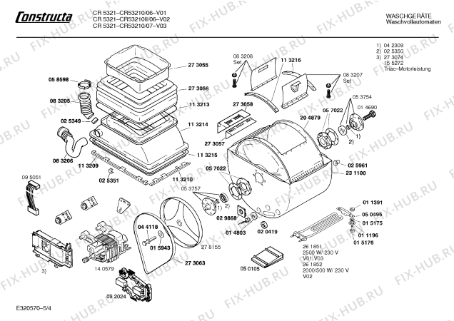 Схема №1 CR53130 CR5313 с изображением Программная индикация для стиралки Bosch 00058724