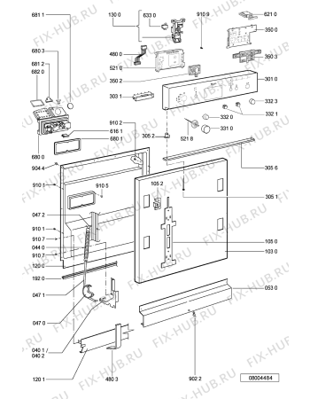 Схема №1 ADG 8557/2 IX с изображением Обшивка для посудомоечной машины Whirlpool 481245372994
