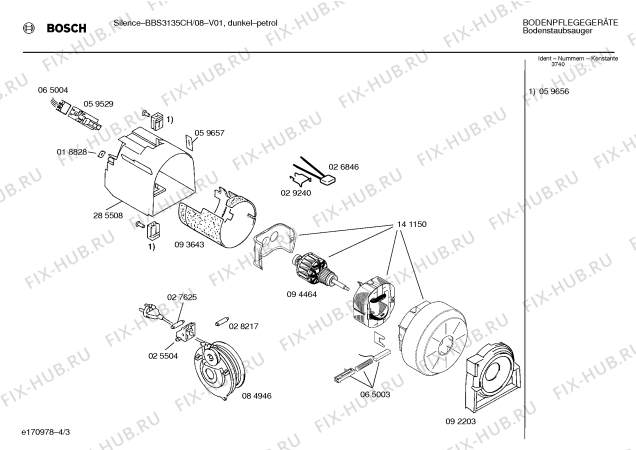 Схема №1 BBS3135CH SILENCE с изображением Панель для электропылесоса Bosch 00096395