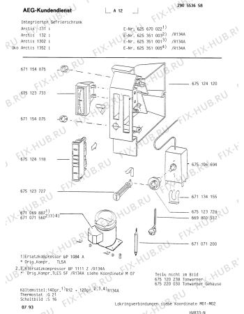 Взрыв-схема холодильника Aeg ARC132 I - Схема узла Freezer cooling system