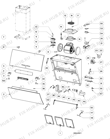 Взрыв-схема вытяжки Aeg Electrolux DD9995-W - Схема узла Section 1