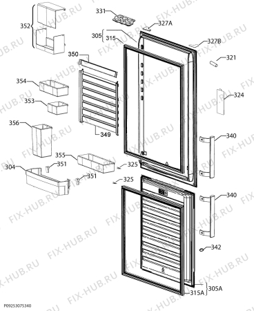 Взрыв-схема холодильника Aeg RCB53324VX - Схема узла Door