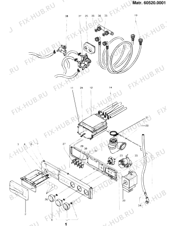 Схема №1 AS1047CTXEX (F014462) с изображением Ручка переключения для стиральной машины Indesit C00050584