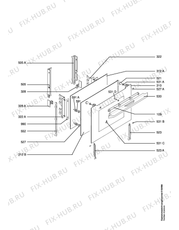 Взрыв-схема плиты (духовки) Aeg E8340-W - Схема узла Section3