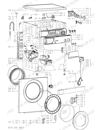 Схема №2 AWM 160 с изображением Обшивка для стиральной машины Whirlpool 481245214134