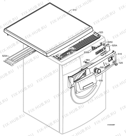 Взрыв-схема стиральной машины Rex Electrolux RWFH12280W - Схема узла Command panel 037