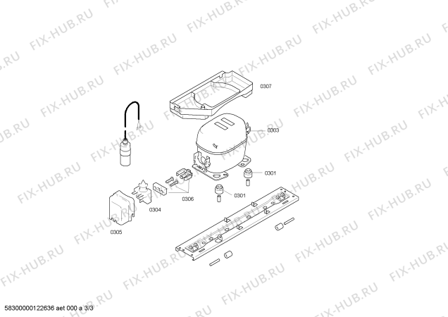 Взрыв-схема холодильника Siemens KS34RN00 - Схема узла 03