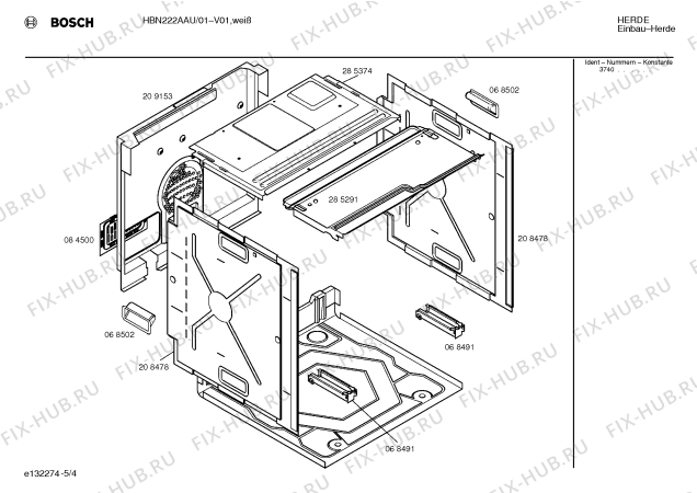 Схема №2 HBN222AGB с изображением Панель для электропечи Bosch 00287278