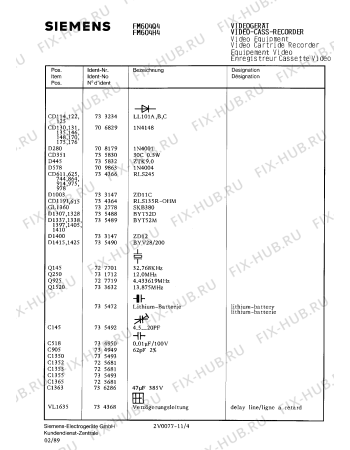 Схема №3 FM604H4 с изображением Инструкция по эксплуатации для телевизора Siemens 00530538