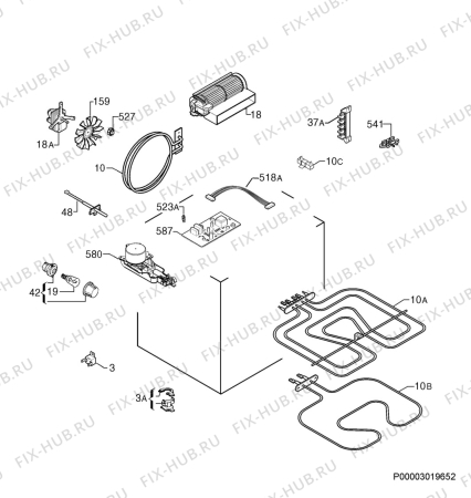 Взрыв-схема плиты (духовки) Electrolux EKD607752W - Схема узла Electrical equipment