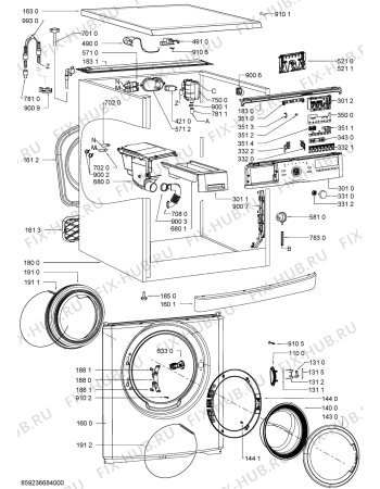Схема №1 AWS 61212 с изображением Микромодуль для стиралки Whirlpool 481010526742