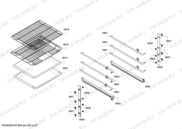 Схема №2 B46C74N0S с изображением Панель управления для плиты (духовки) Bosch 00709421