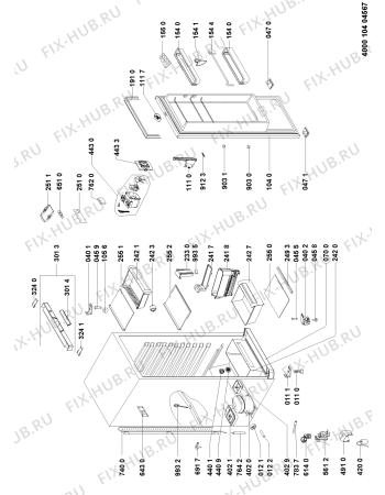 Схема №1 WM1855 A+X с изображением Корпусная деталь для холодильника Whirlpool 481010369784