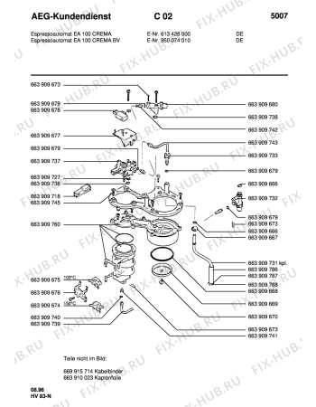 Взрыв-схема плиты (духовки) Electrolux SEM 885 - Схема узла Section1