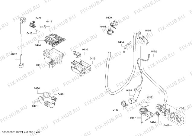 Взрыв-схема стиральной машины Bosch WLK20263OE Avantixx 6 VarioPerfect - Схема узла 04