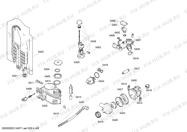 Взрыв-схема посудомоечной машины Bosch SGS46E18EU - Схема узла 04