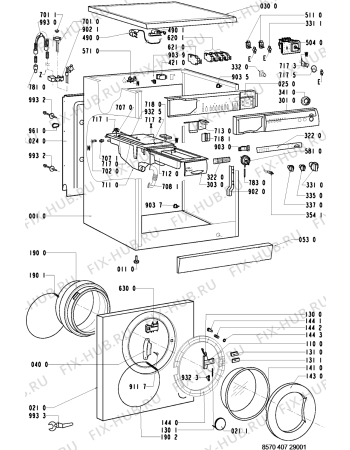 Схема №1 AWM 407 с изображением Вставка для стиральной машины Whirlpool 481945919538