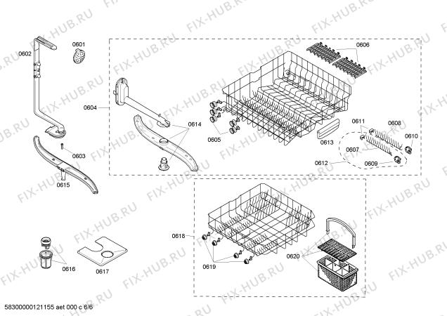 Взрыв-схема посудомоечной машины Bosch SHE45C05UC Bosch - Схема узла 06