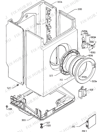 Взрыв-схема стиральной машины Zanussi WDT1072 - Схема узла Cabinet + armatures