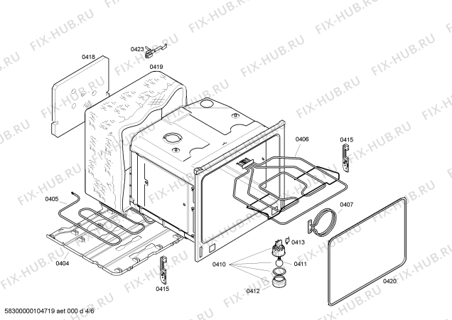 Схема №2 B1462W0FF с изображением Панель управления для электропечи Bosch 00440501