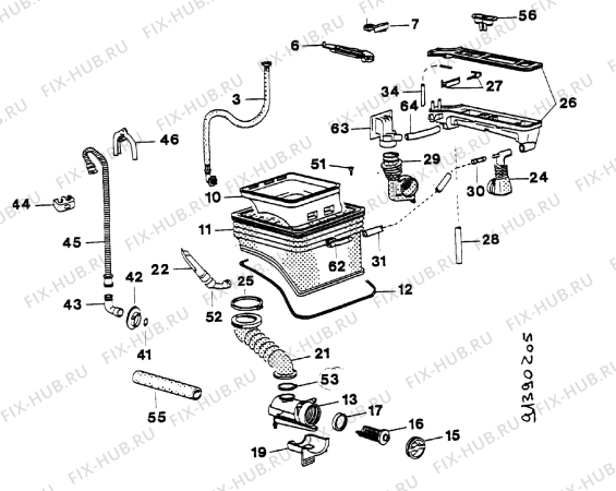 Взрыв-схема стиральной машины Zoppas PS8T - Схема узла Section 4