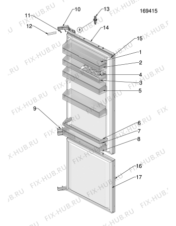 Взрыв-схема холодильника Electrolux IK3071RE - Схема узла Door 003