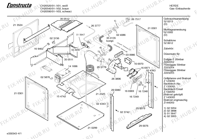 Схема №1 CH20520 с изображением Ручка управления духовкой для плиты (духовки) Bosch 00167185