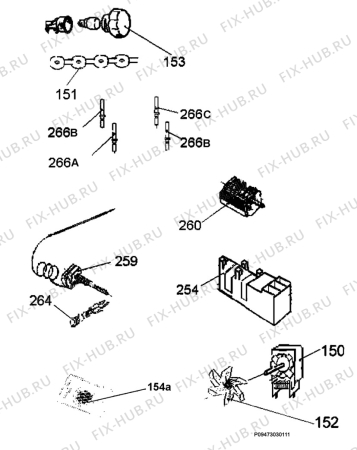 Взрыв-схема плиты (духовки) Electrolux EKK511502W - Схема узла Section 8