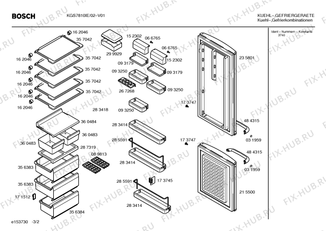 Взрыв-схема холодильника Bosch KGS7810IE - Схема узла 02