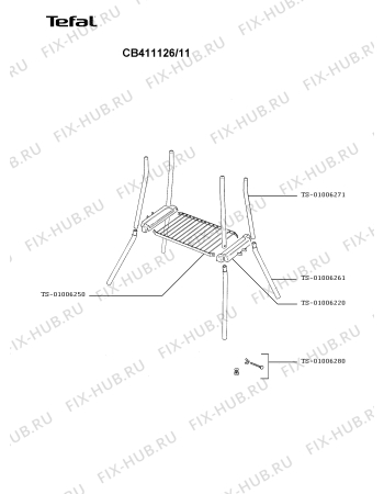 Взрыв-схема гриля Tefal CB411126/11 - Схема узла VP002955.1P2