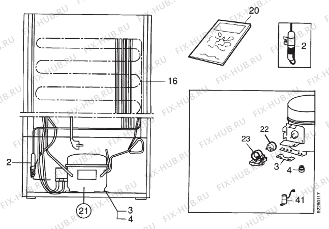 Взрыв-схема холодильника Electrolux EU7718C - Схема узла Section 4