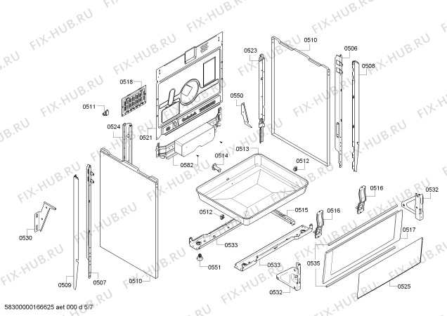 Взрыв-схема плиты (духовки) Bosch HCE854453 - Схема узла 05