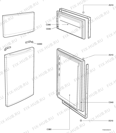 Взрыв-схема холодильника Friac KK2616-2D - Схема узла Section 3