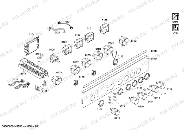 Схема №1 HLN653461F с изображением Стеклокерамика для плиты (духовки) Bosch 00684165