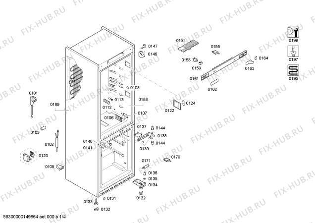 Схема №1 KG36NS51 с изображением Дверь для холодильной камеры Siemens 00249962
