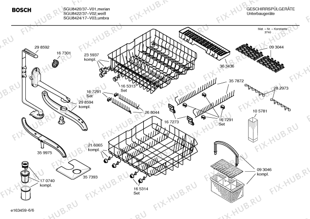 Взрыв-схема посудомоечной машины Bosch SGU8424 Exclusiv - Схема узла 06