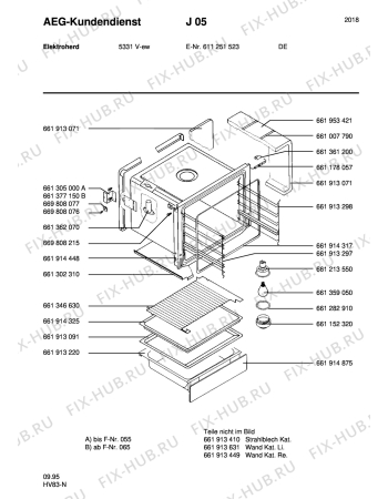 Взрыв-схема плиты (духовки) Aeg 5331V-W - Схема узла Section3