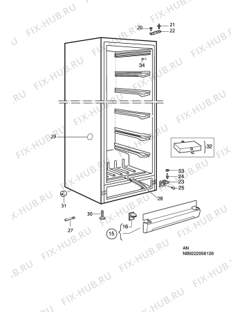 Взрыв-схема холодильника Zanussi ZV320R3 - Схема узла C10 Cabinet