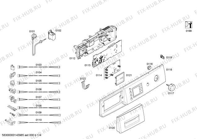 Схема №2 WAE20413TR с изображением Панель управления для стиральной машины Bosch 00677787